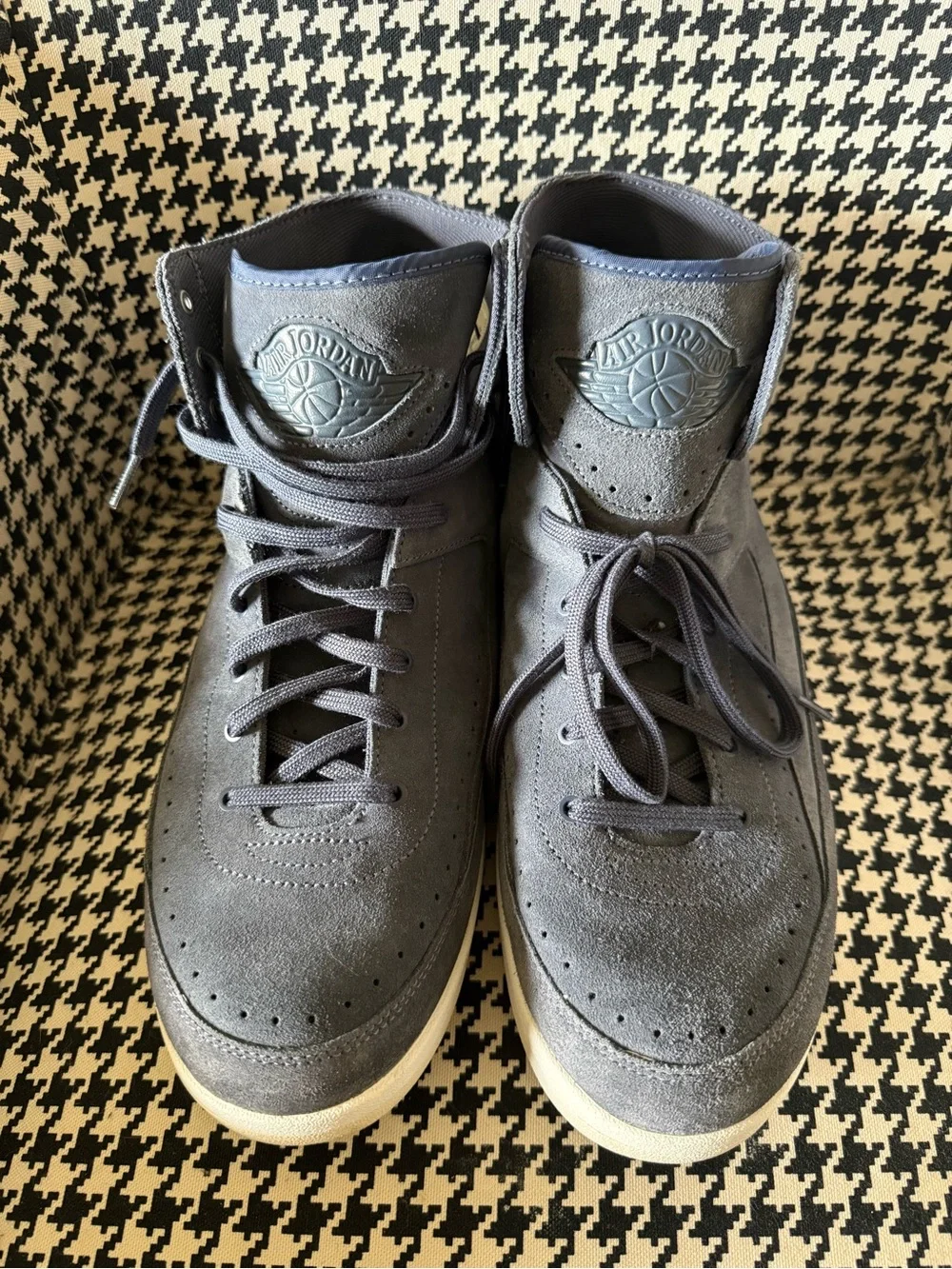 RARE Air Jordan 2 DECON Men's Navy Suede - White Sole. Size 14